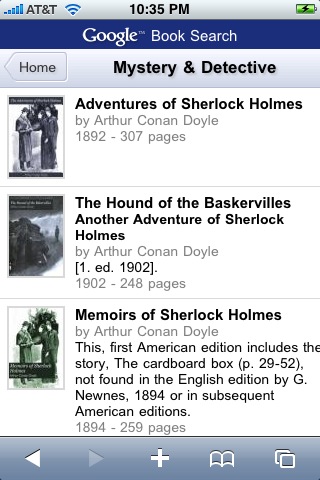 mystery mystery Google Book Search ab sofort auch mobil
