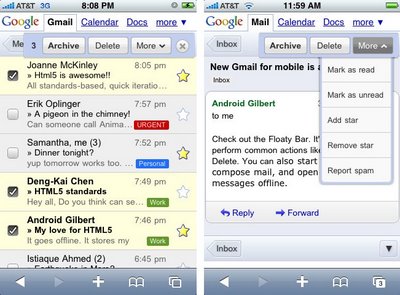 gmailpost Web basierte Version von Gmail für Android und IPhone