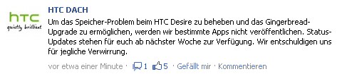 Facebook 1308213004282 [Update] Bestätigt: HTC Desire bekommt Gingerbread